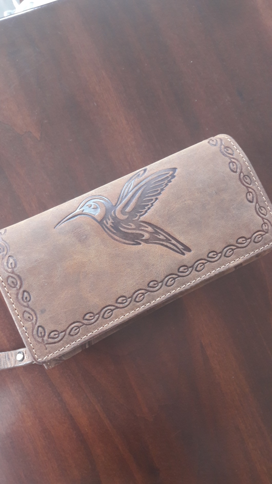myledershop Damen Geldbörsen portafoglio grande marrone in pelle di bufalo