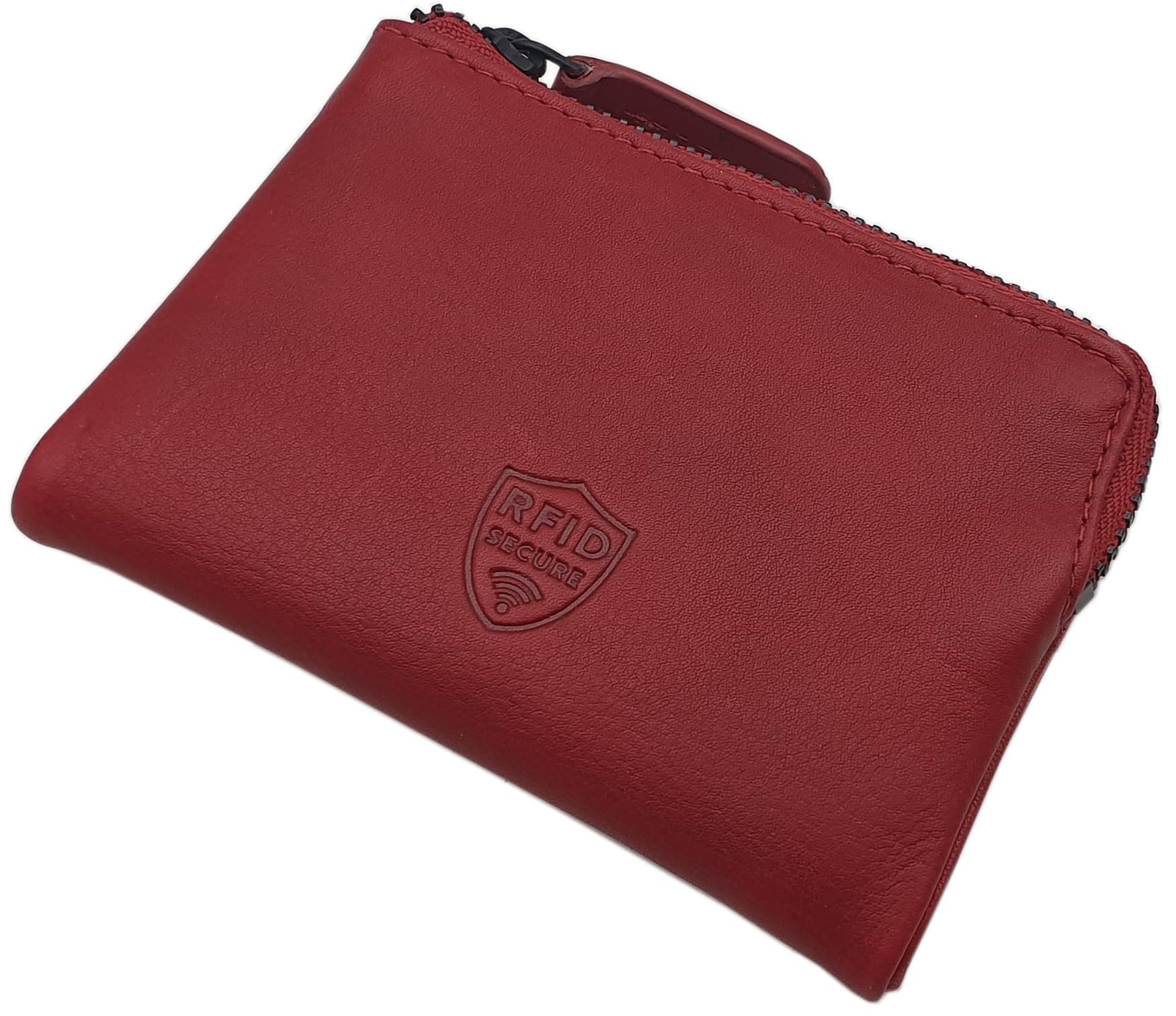 myledershop Herren Geldbörsen portafoglio uomo rosso ciliegia RFID