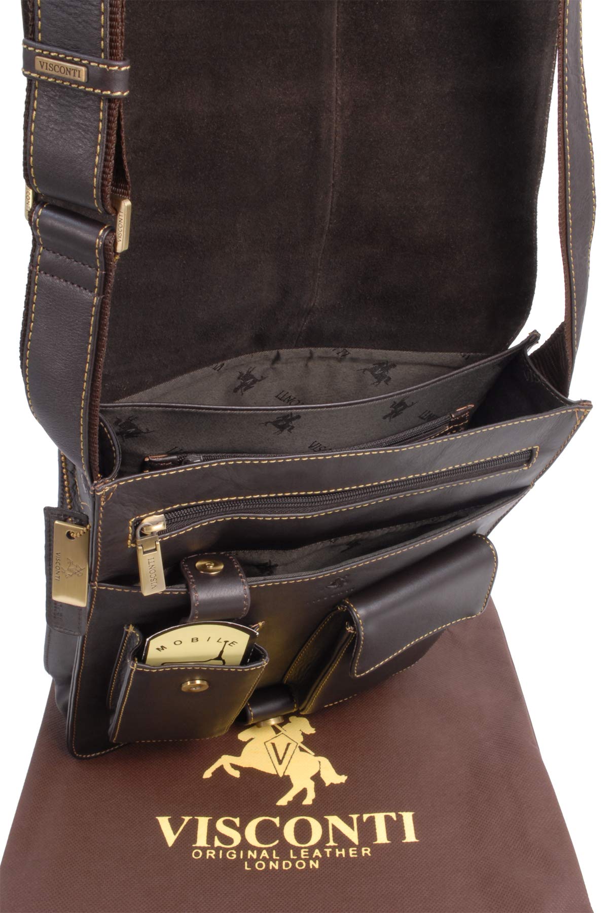 Visconti Hunters Bags 18410 Jasper borsa messenger in pelle Olio Marrone
