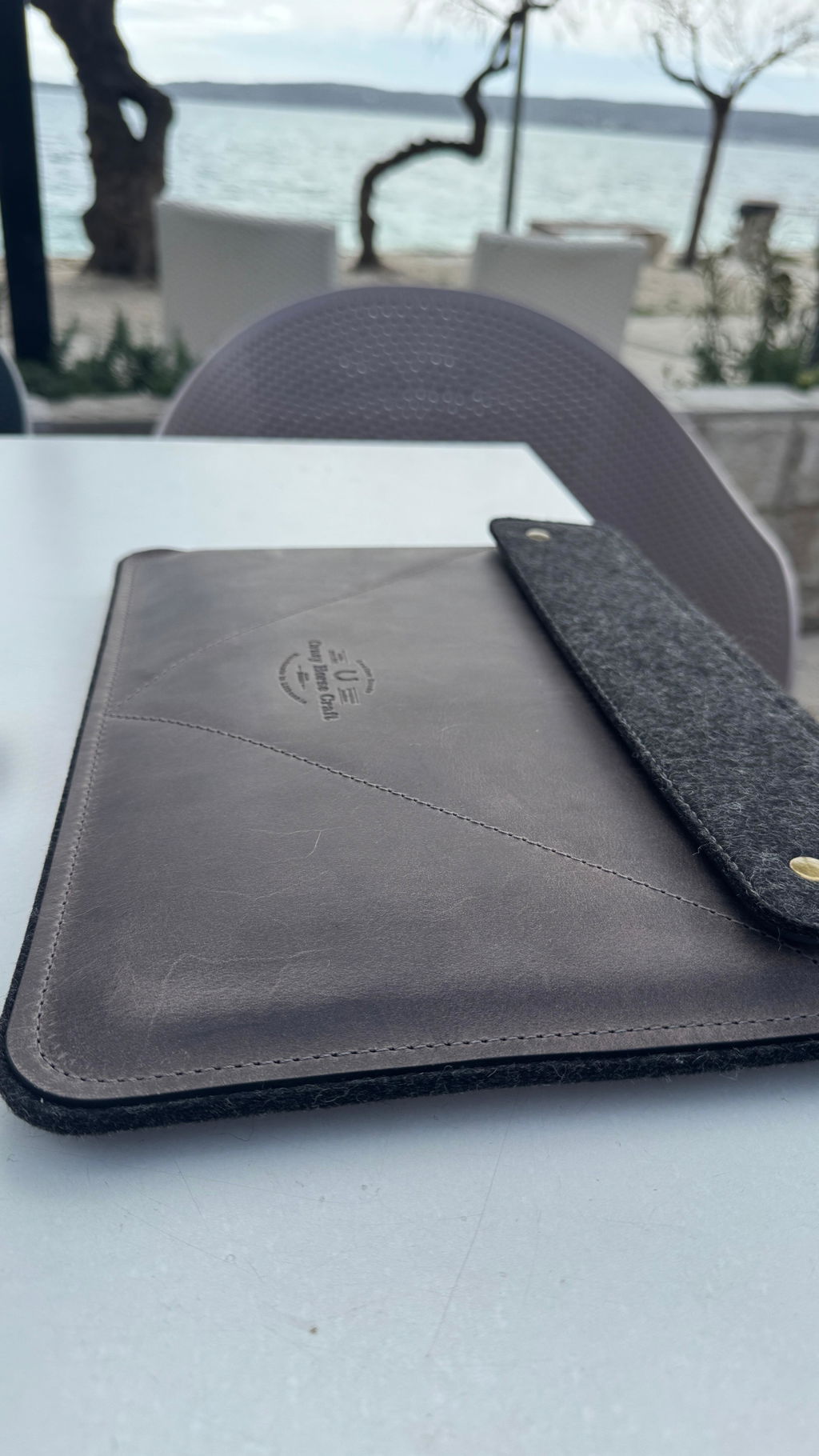 Crazy Horse Craft MacBook Cases Leather MacBook Pro Air sleeve custodia grigio pietra
