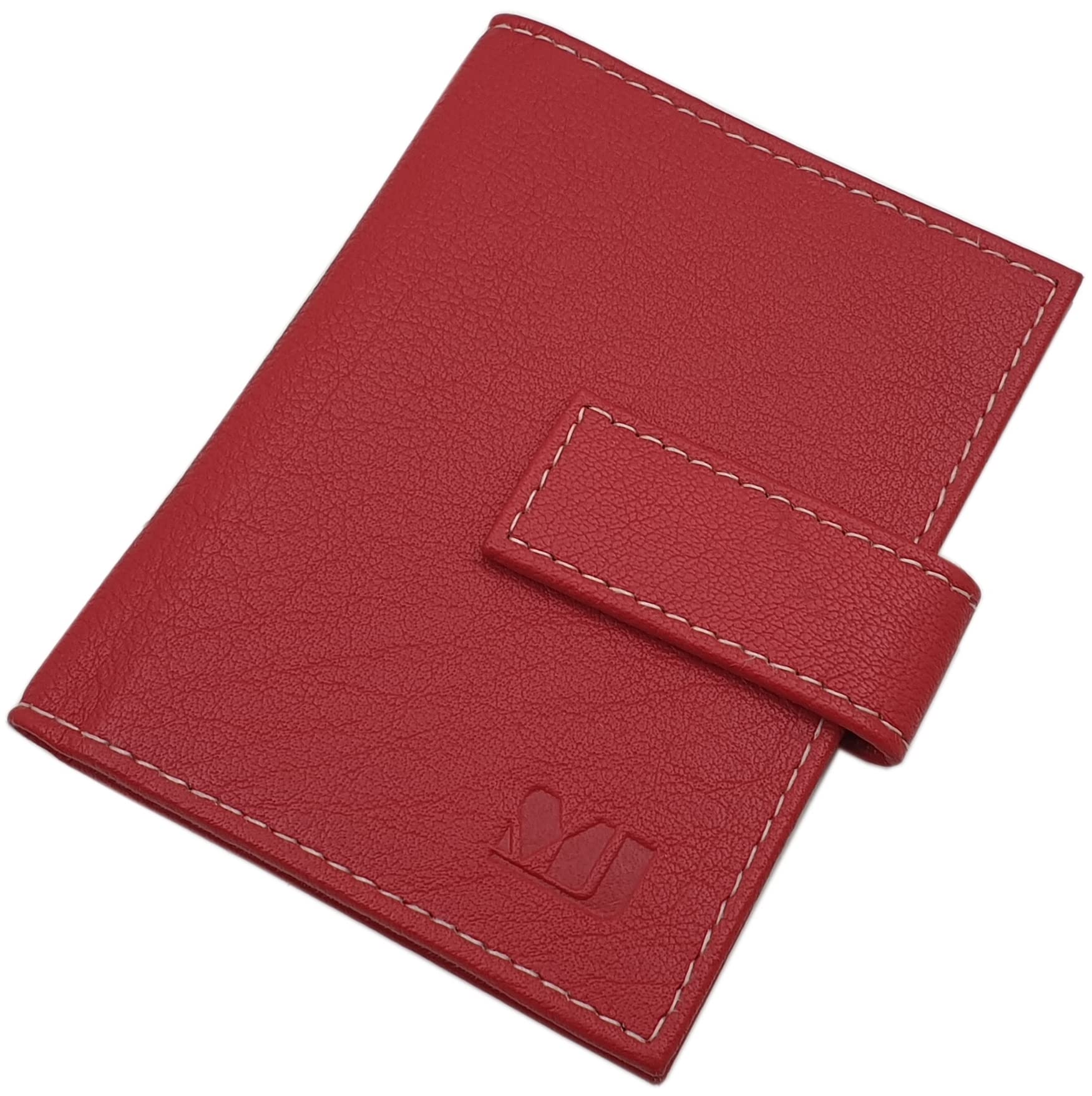 myledershop Kredit- und Visitenkartenetuis porta carte rosso 24 scomparti RFID