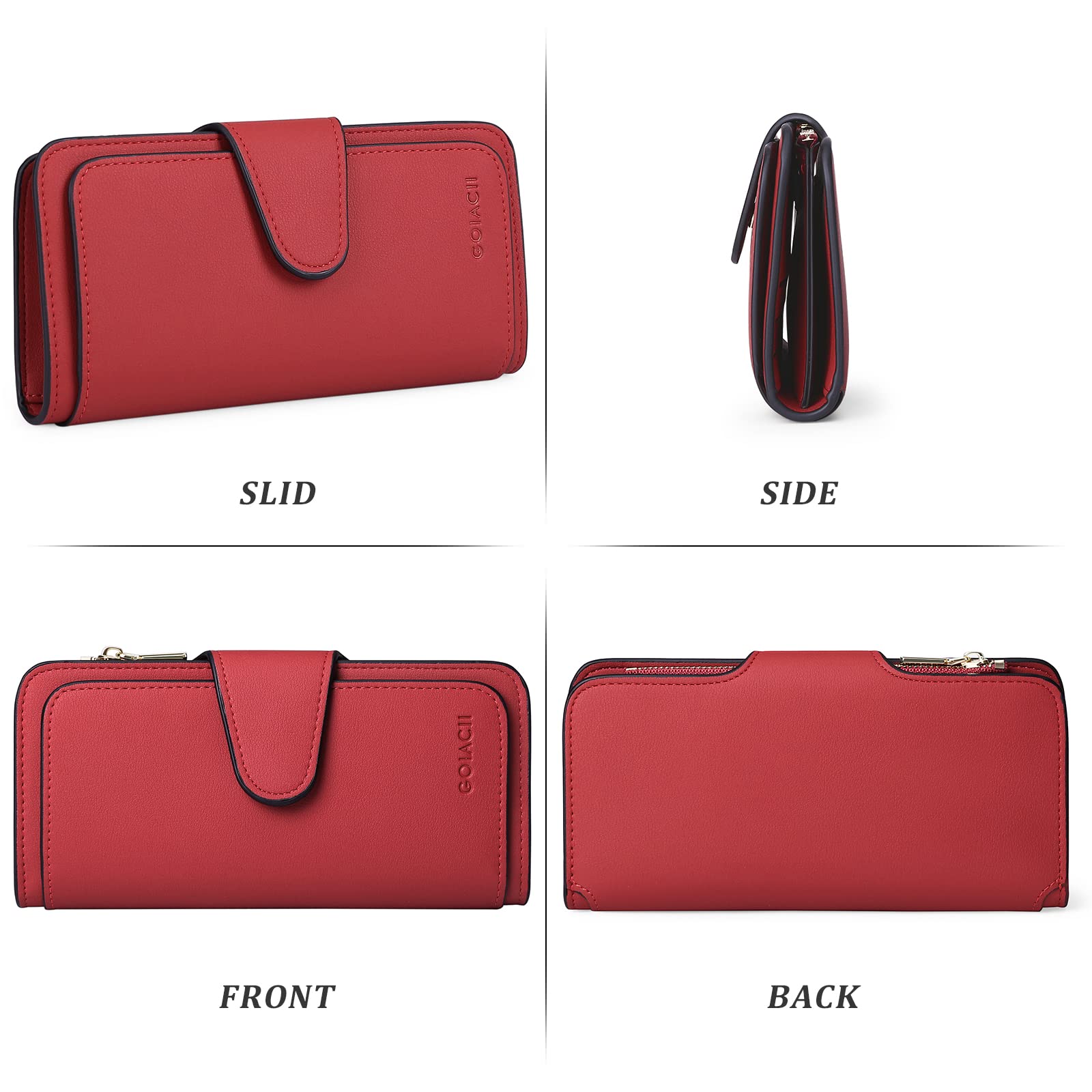 GOIACII WOMEN'S LARGE WALLET Portafoglio lungo donna RFID