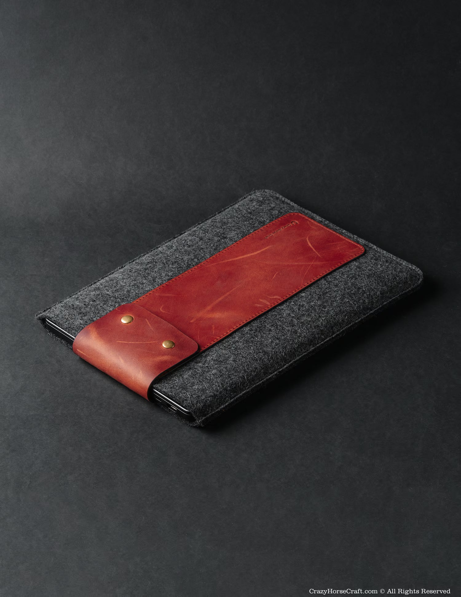 Crazy Horse Craft MacBook Cases Leather & Wool Felt sleeve MacBook Air 13,6″