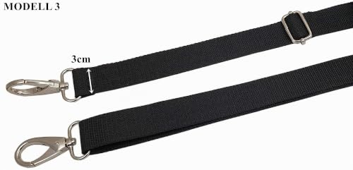 myledershop Tragegurte Modello 3 tracolla nera 3 cm regolabile