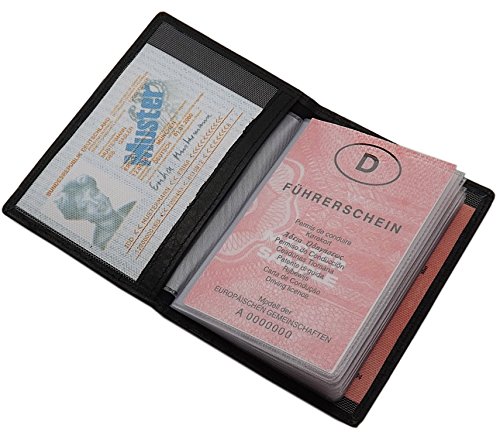 myledershop Karten- und Ausweisetuis porta carta identità Bufalo Nero 13 scomparti