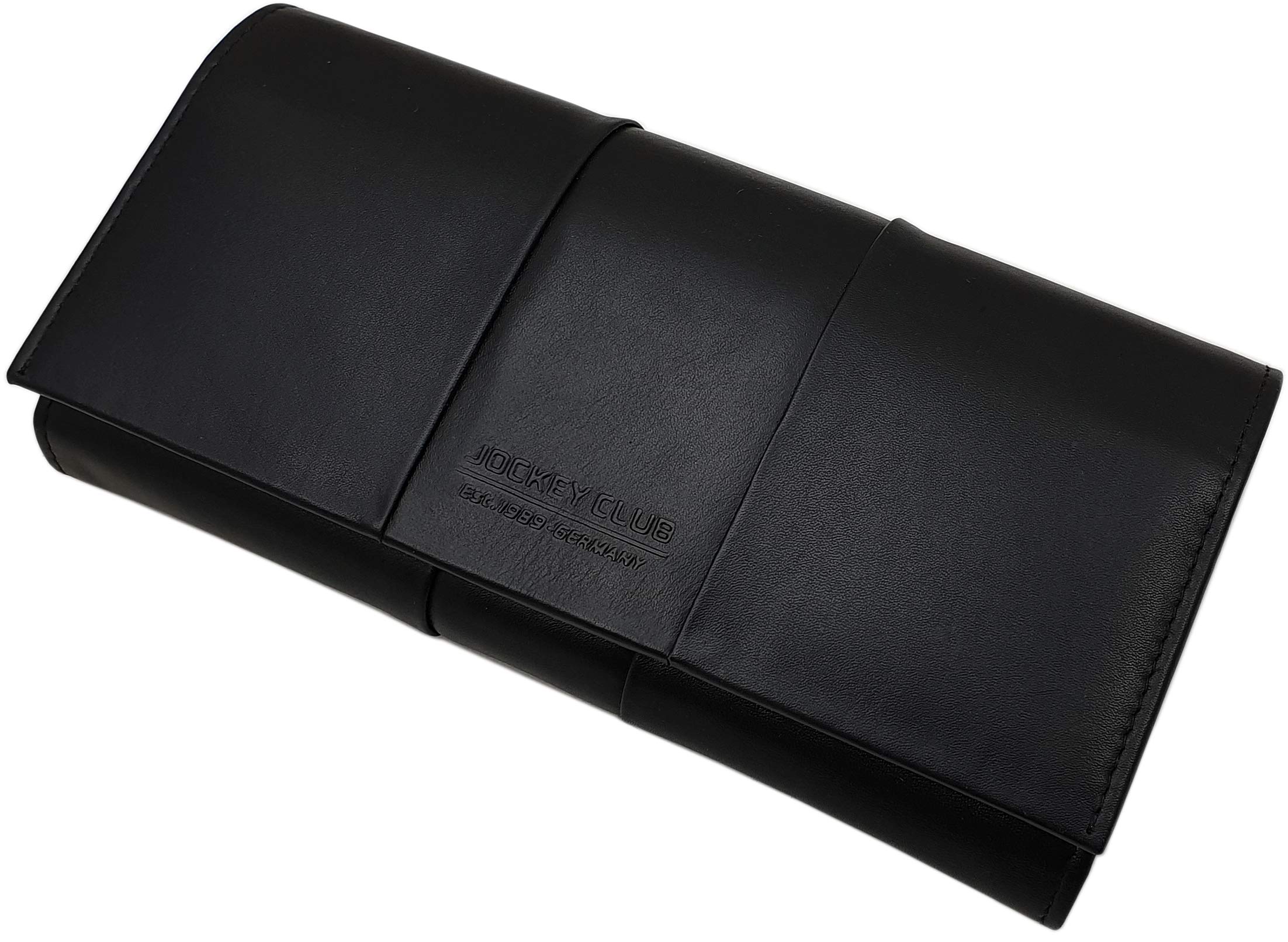 myledershop Damen Geldbörsen portafoglio donna grande vacchetta nappa nero RFID