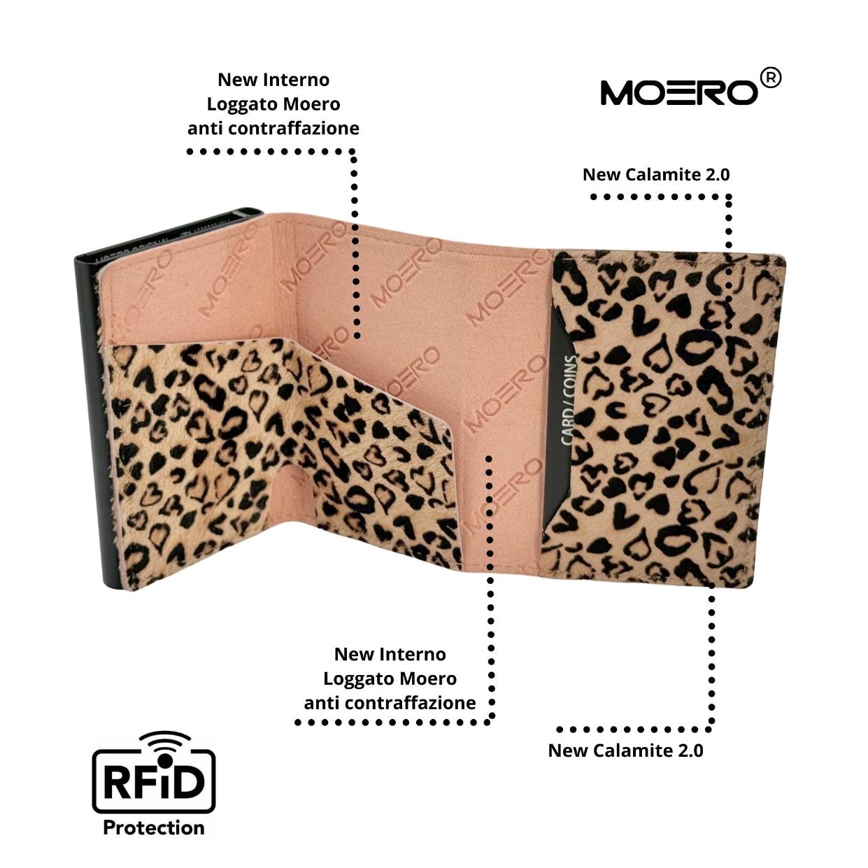 Moero Linea PRO PRO portafoglio cavallino maculato RFID magnetico
