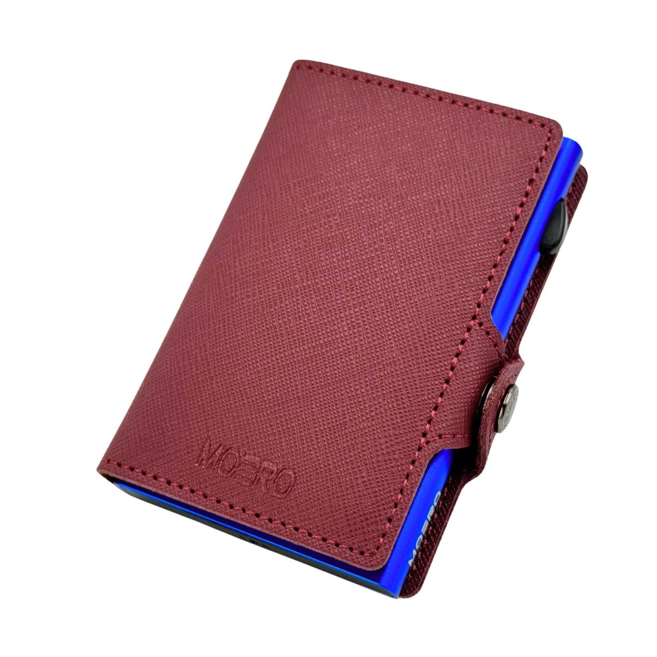 Moero Linea Classic Classic Zip Saffiano portafoglio Bordeaux RFID antigraffio