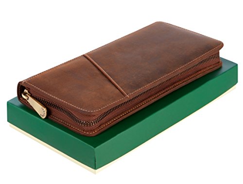 Visconti Toscana 1157 portafoglio da viaggio unisex in pelle Olio Tan