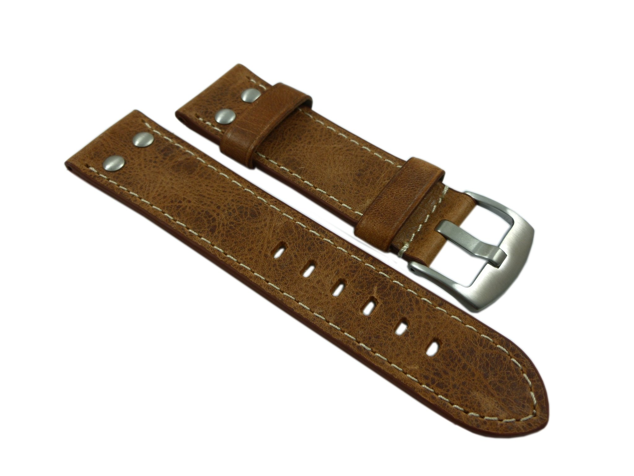 myledershop Uhrenarmbänder cinturino orologio 18 mm marrone vintage