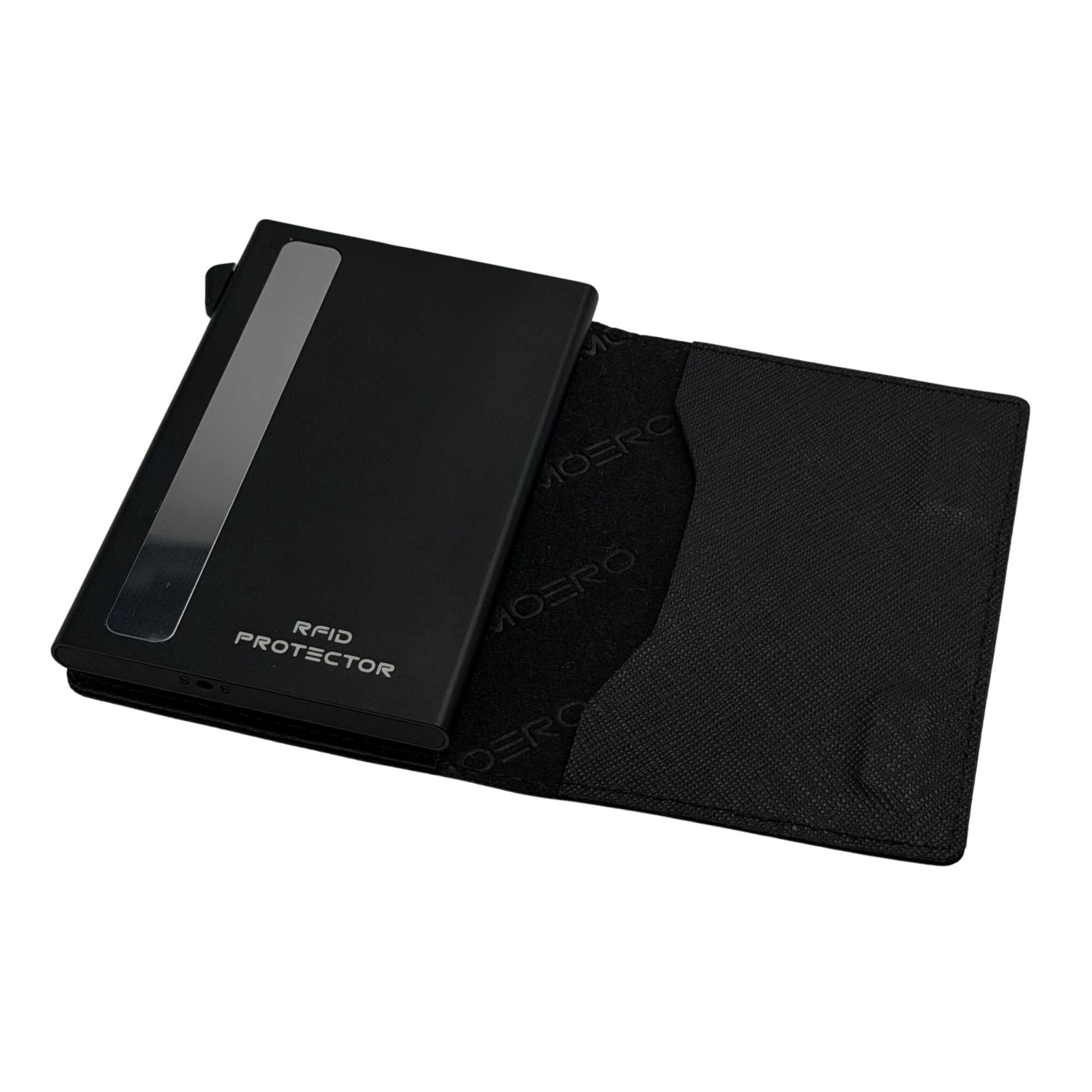 Moero Linea Air AIR Saffiano portafoglio nero ultr slim RFID