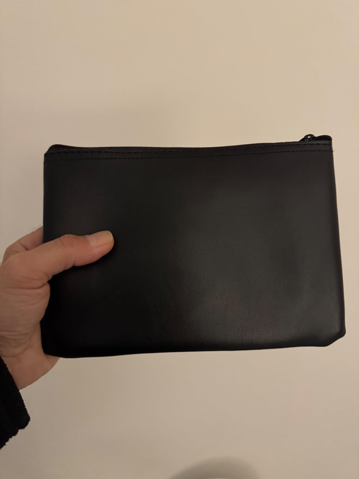 myledershop Banktaschen XL Portafoglio per banconote portafoglio nero con cerniera