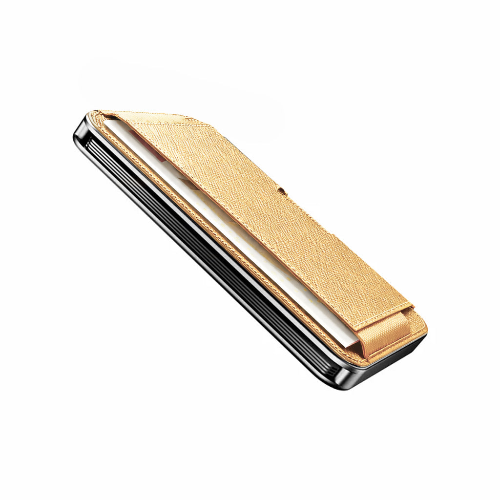Moero Linea M2 M2 Pro Saffiano Gold portafoglio MagSafe RFID
