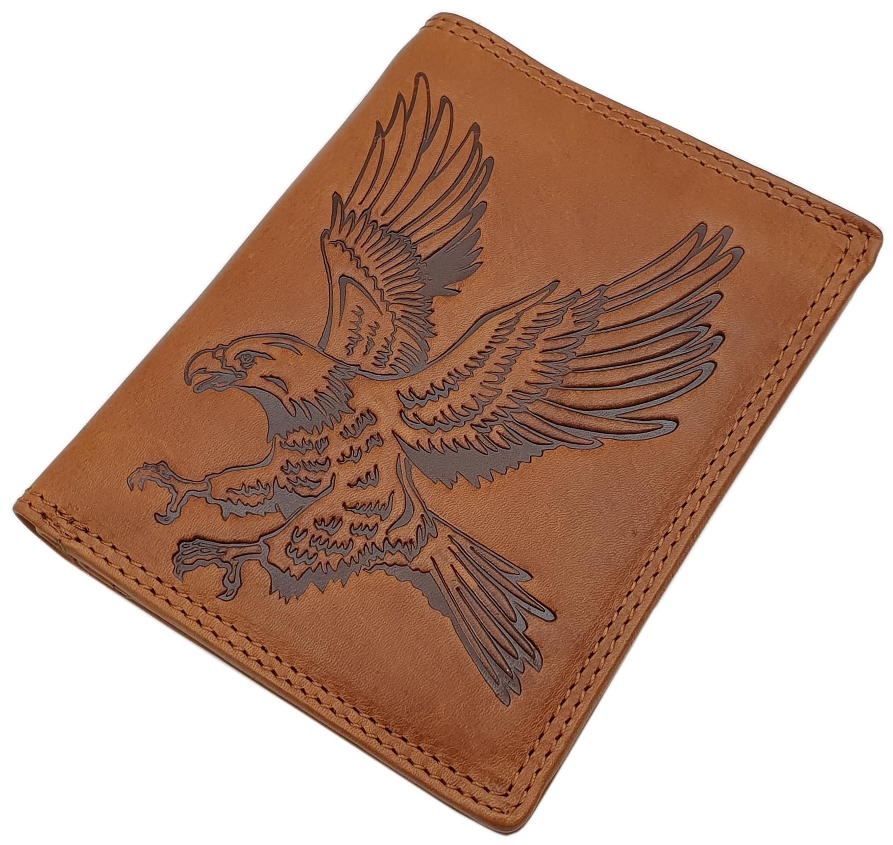 myledershop Herren Geldbörsen Modello 1 formato verticale portafoglio RFID cognac