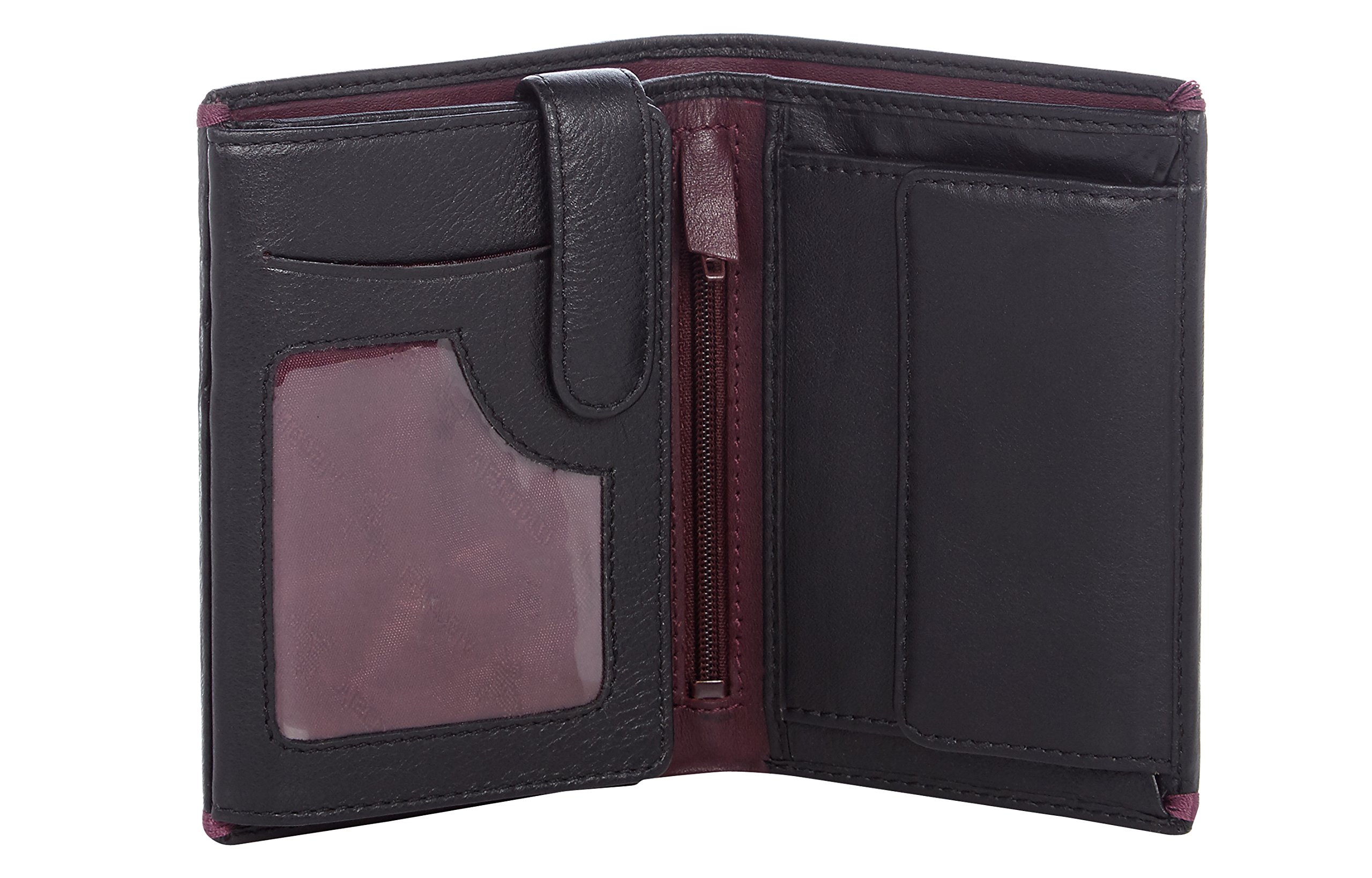 Visconti Heritage HT51 portafoglio uomo quadruplo nero bordeaux compatto