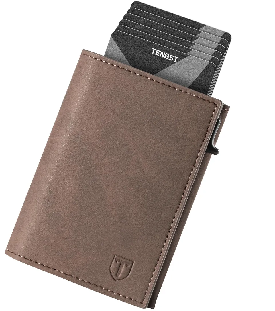 TENBST Card Holder portafoglio slim 8 carte Nero RFID