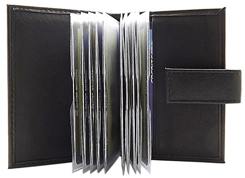 myledershop Kredit- und Visitenkartenetuis XXL portacarte 14 scomparti nero