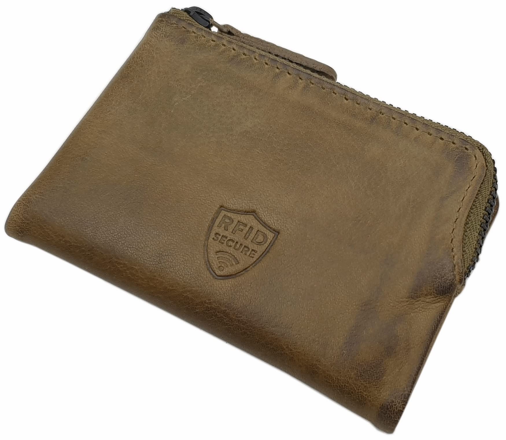 myledershop Herren Geldbörsen portafoglio oliva RFID NFC