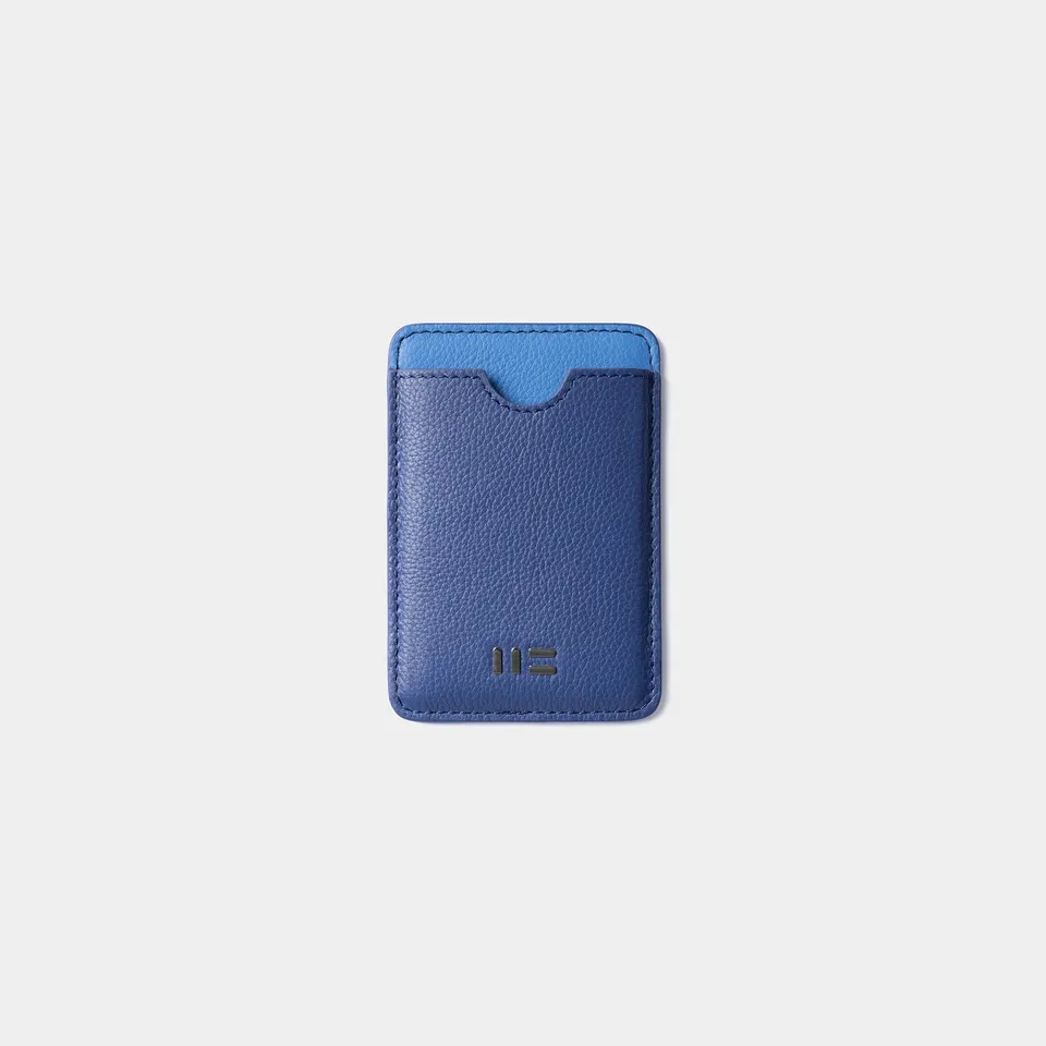 Miguel Bellido Accesorios funcionales portacarte magnetico blu in pelle MagSafe