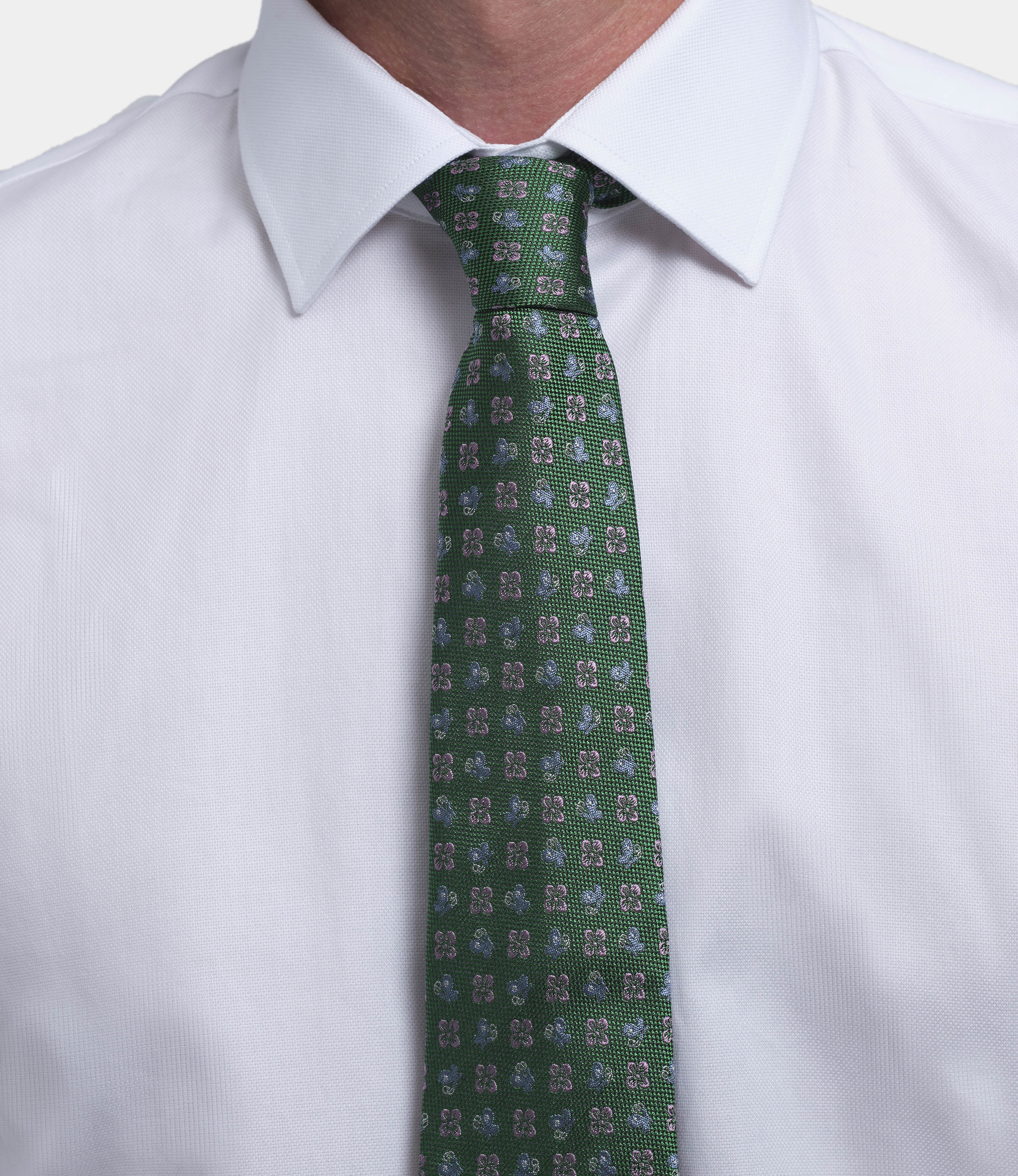 Miguel Bellido Corbatas Corbata de seda natural con motivos florales corbata Rosa jacquard