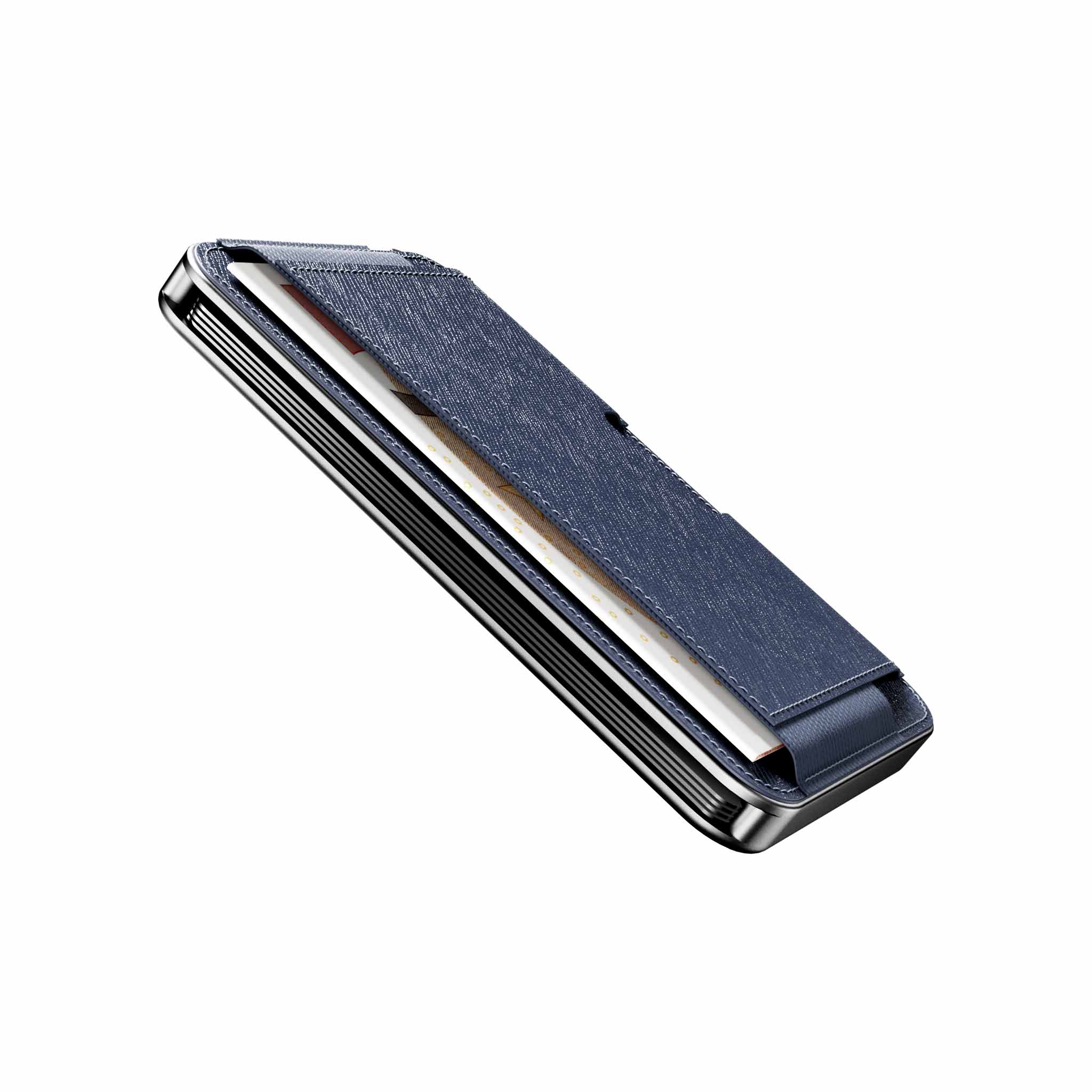 Moero Linea M2 M2 Pro Saffiano Blue portafoglio MagSafe RFID
