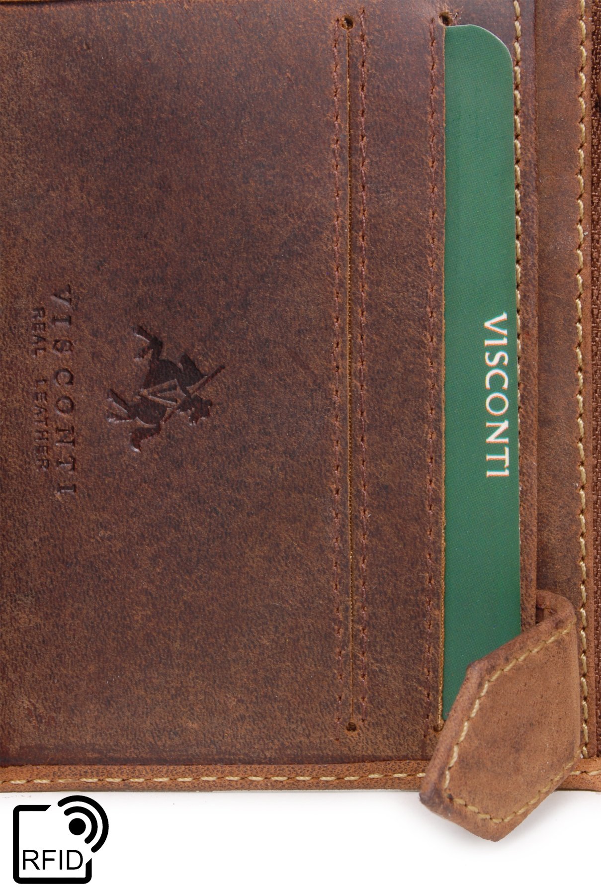 Visconti Hunters Wallets 708 Spear portafoglio uomo Olio Marrone Chiaro RFID