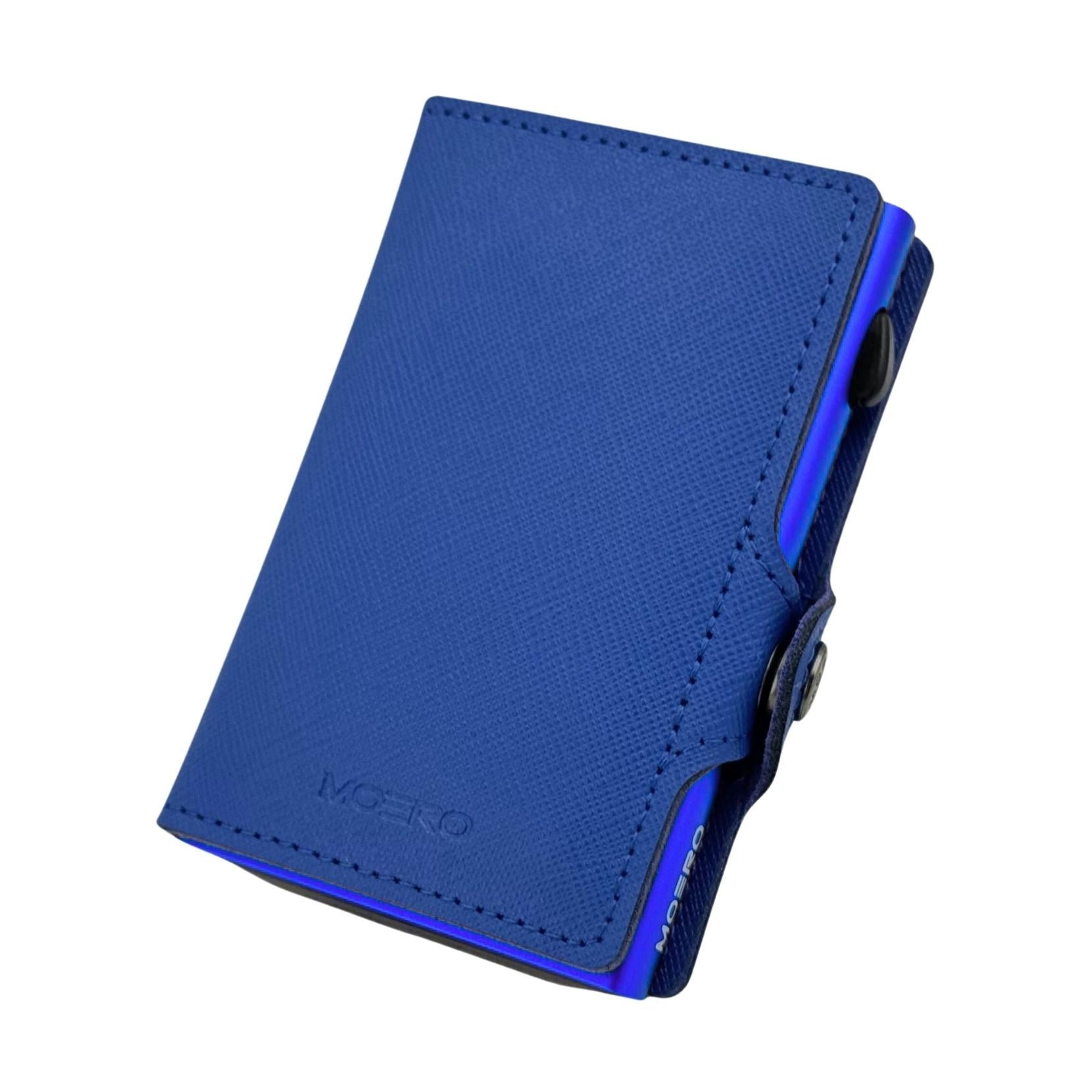 Moero Linea Classic Zip Saffiano portafoglio Blue Shock 4.0 RFID
