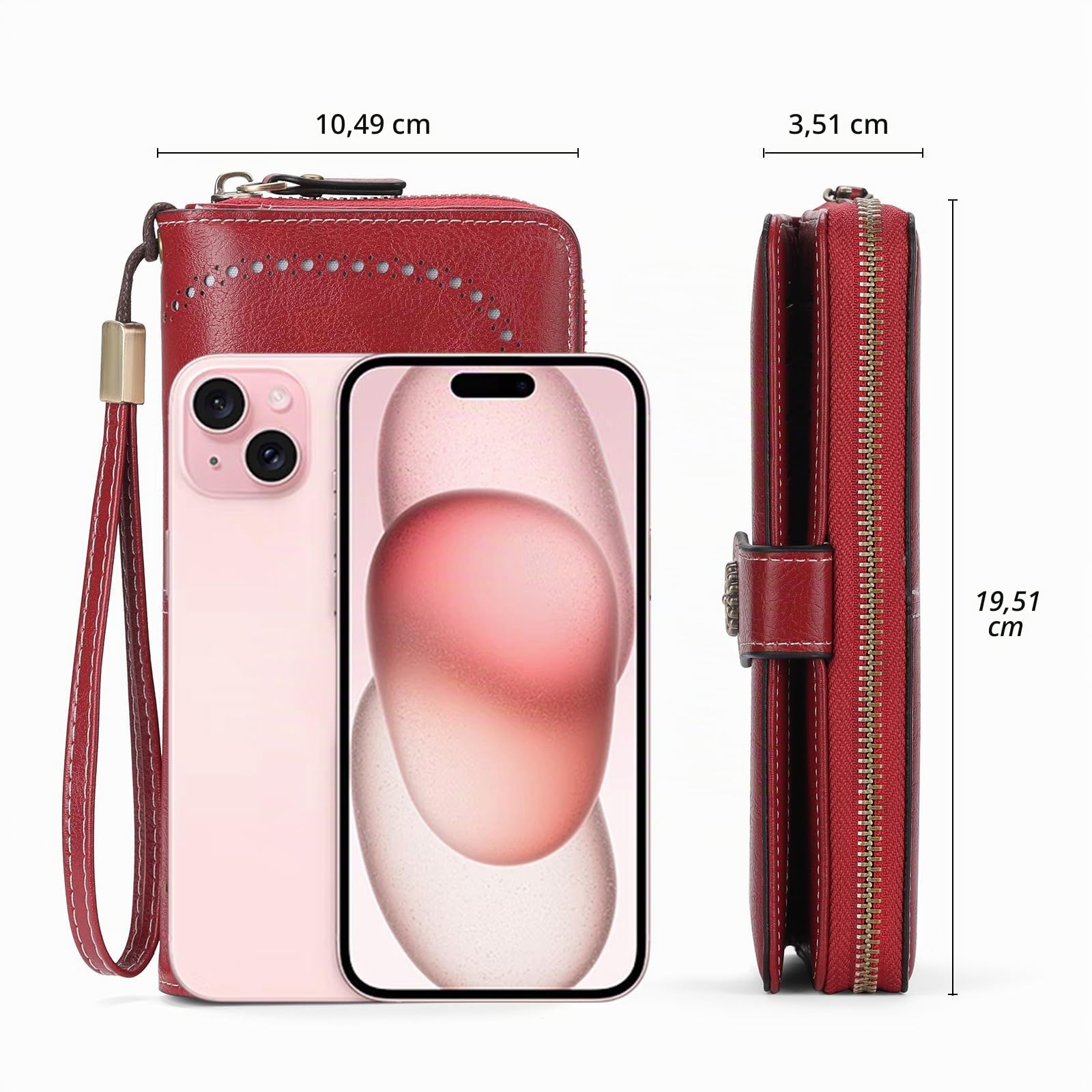 GOIACII WOMEN'S LARGE WALLET portafoglio donna A03-rosso RFID