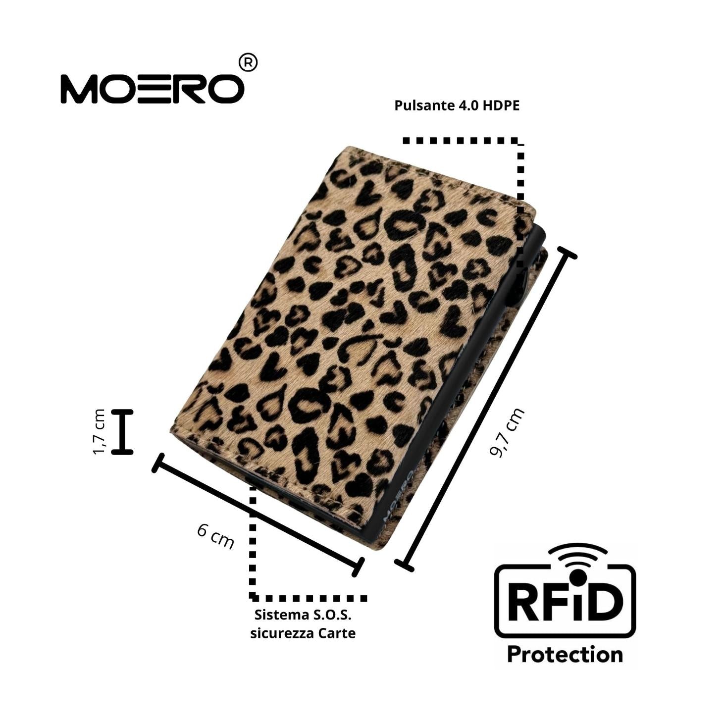 Moero Linea PRO PRO portafoglio cavallino maculato RFID magnetico
