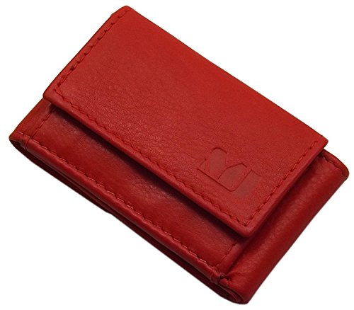 myledershop Herren Geldbörsen Piccolo portafoglio da uomo in pelle di vitello rosso