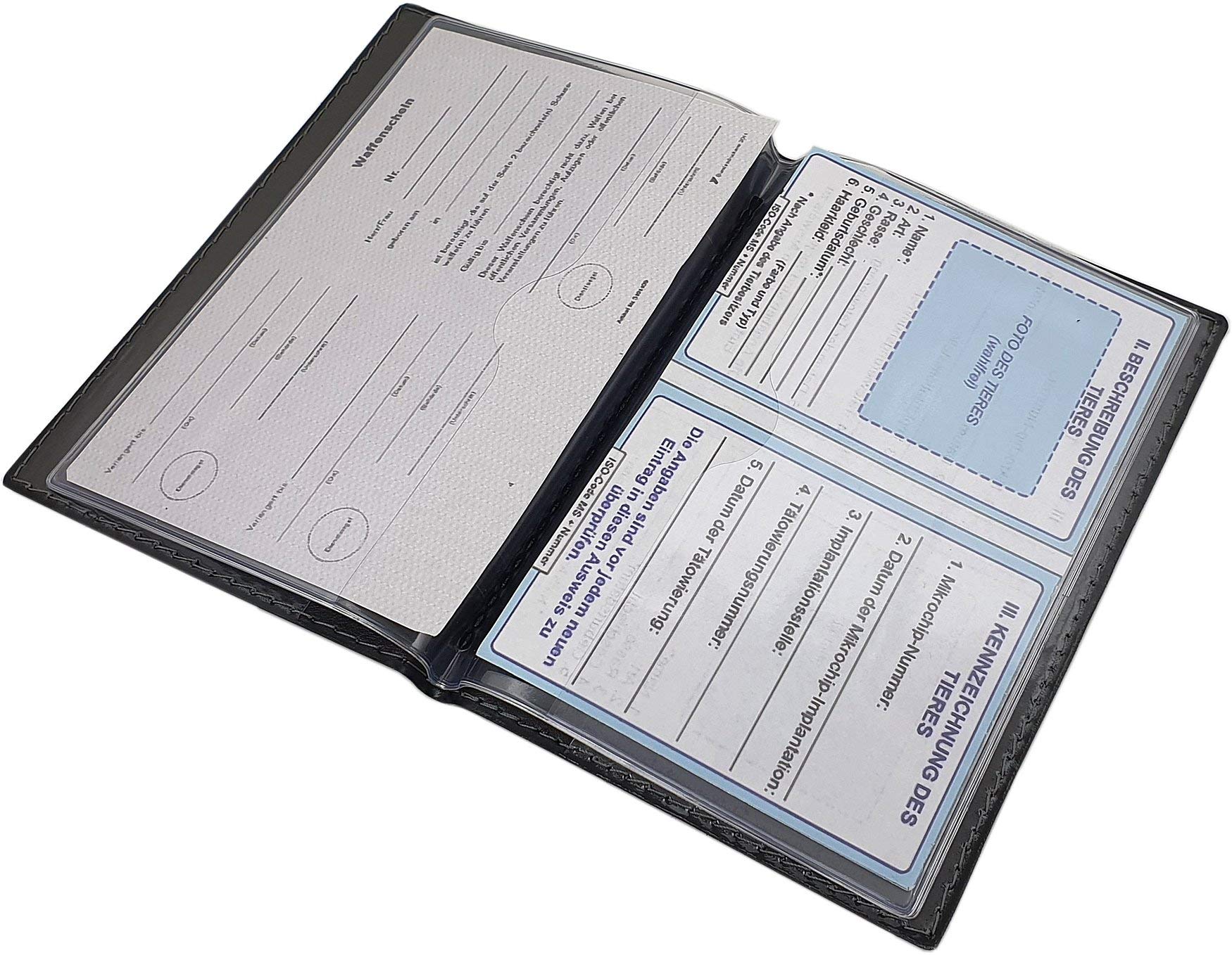 myledershop Karten- und Ausweisetuis Grande porta carte d'identità e carte di credito MJ-Design-Germany nero