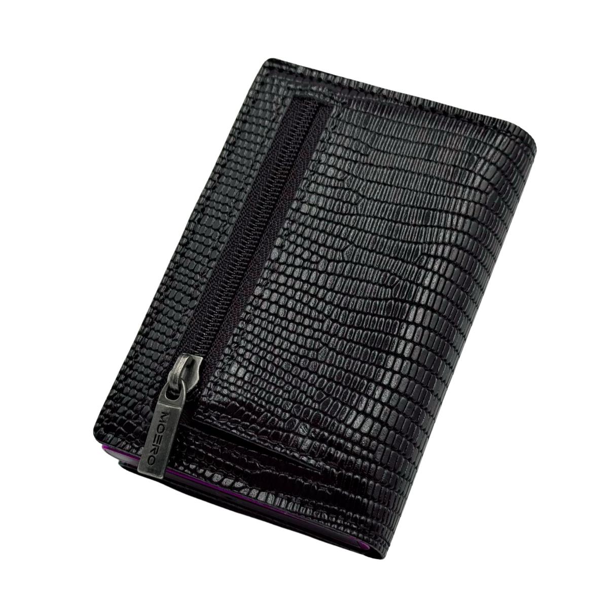 Moero Linea PRO Zip Snake portafoglio nero RFID stampa serpente