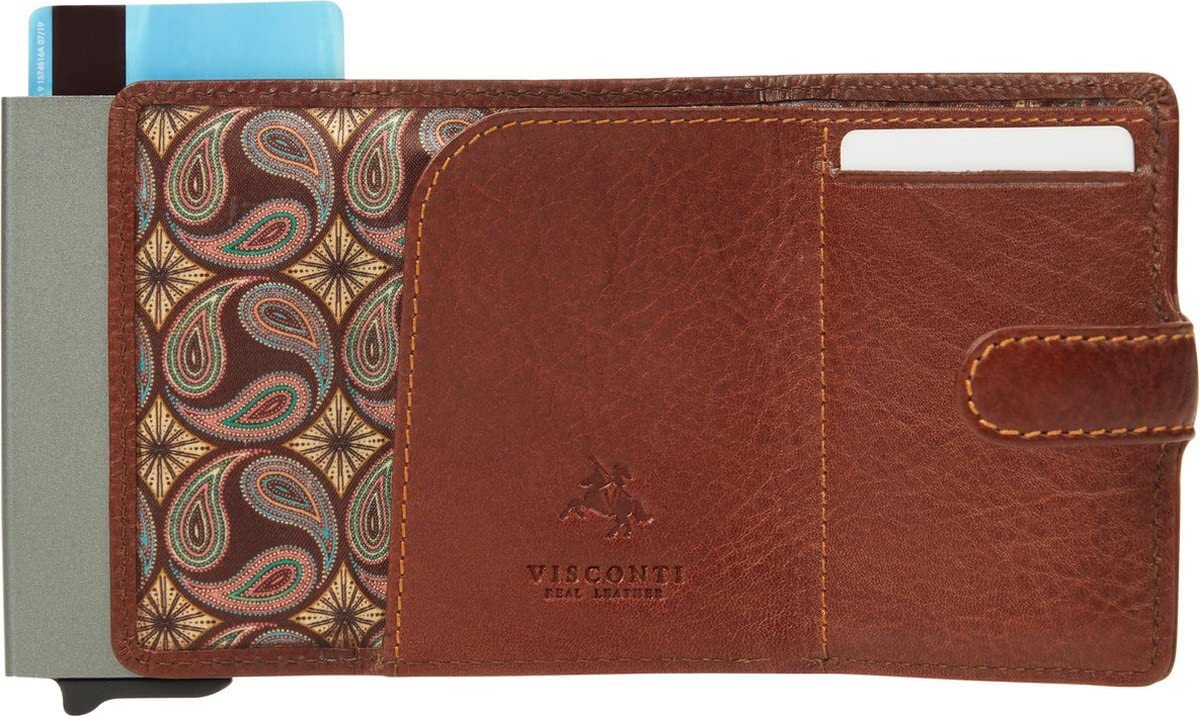 Visconti Slim portafoglio porta carte marrone olio RFID