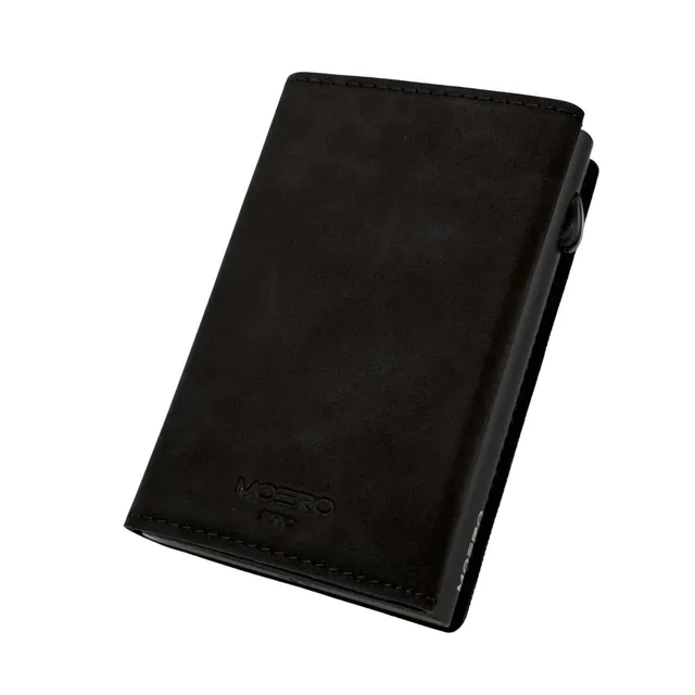 Moero Linea PRO PRO Vintage portafoglio nero RFID magnetico vegano