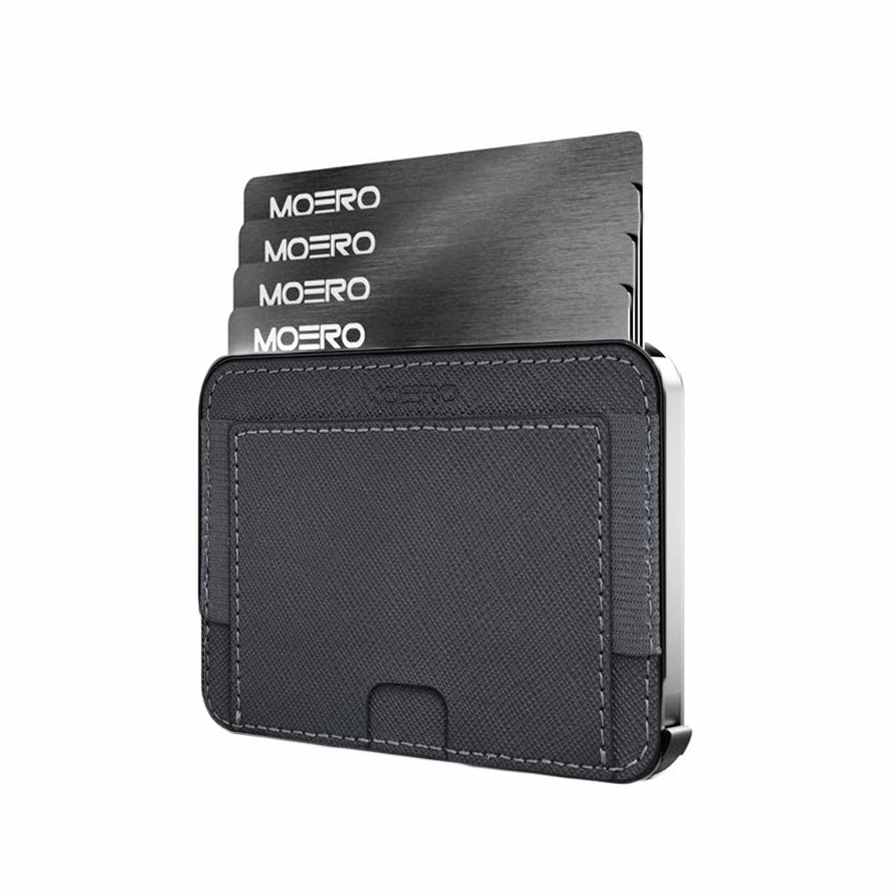 Moero Linea M2 M2 Pro Saffiano portafoglio grigio MagSafe RFID