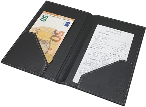 myledershop Banktaschen Cartellina per fatture e ricevute portaconto nera