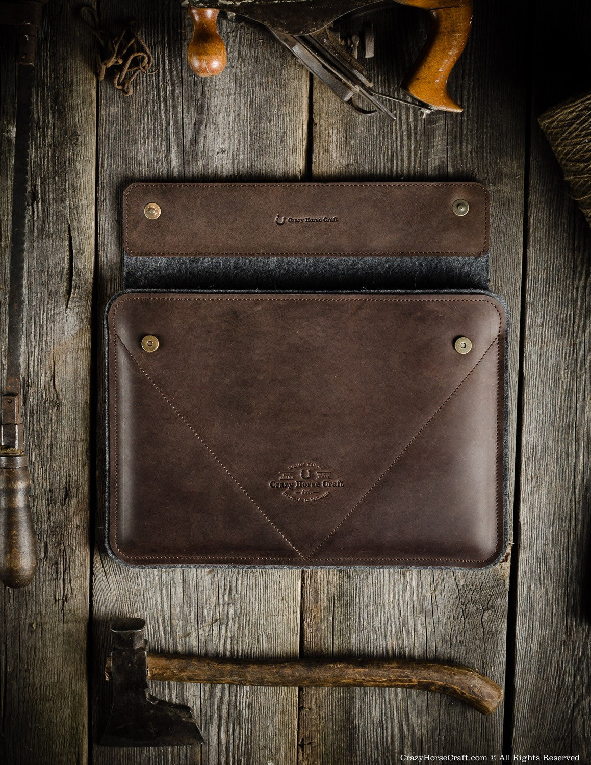 Crazy Horse Craft MacBook Cases Leather MacBook Pro/Air Case custodia MacBook Wood Brown in pelle