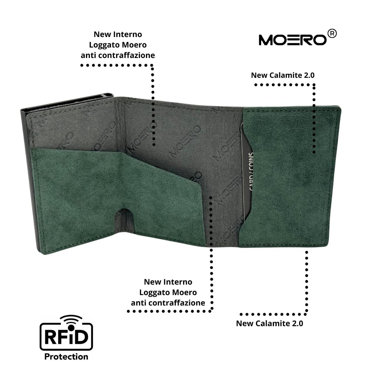 Moero Linea PRO PRO Zip SUPERIOR portafoglio verde RFID