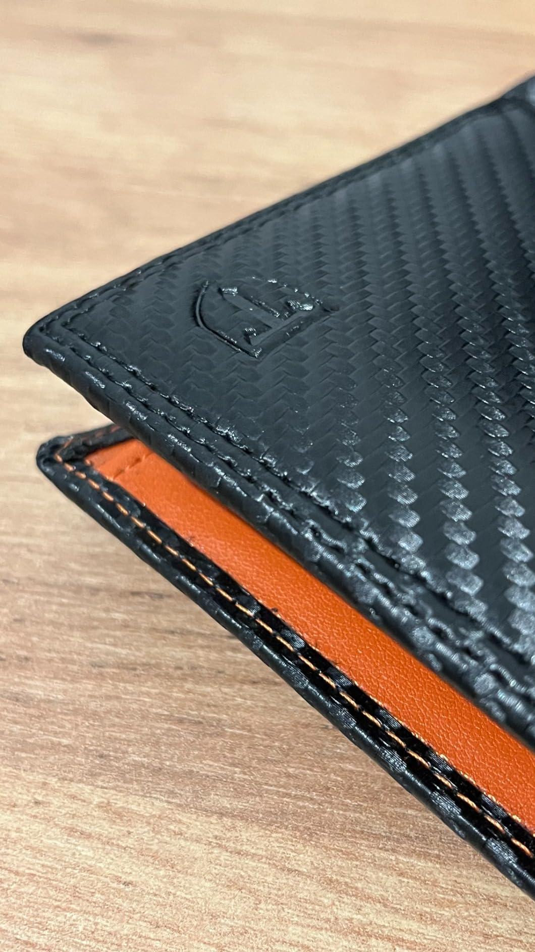 TENBST Classic Wallet portafoglio uomo nero arancione 1 pezzo RFID
