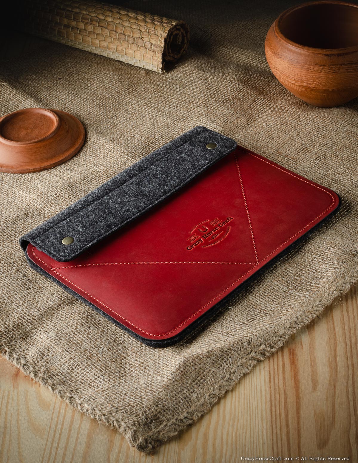 Crazy Horse Craft iPad and Kindle Cases Custodia iPad Pro/Air Fragola Red