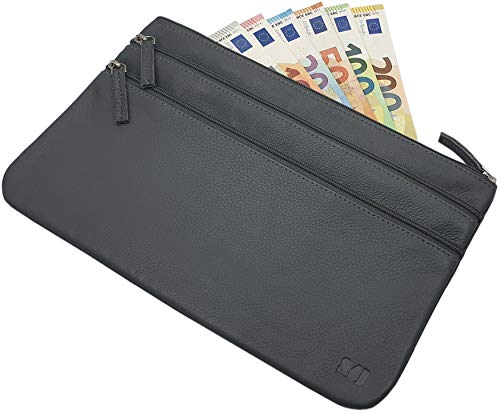 myledershop Banktaschen Grande DDDM portafoglio banca grigio 3 scomparti