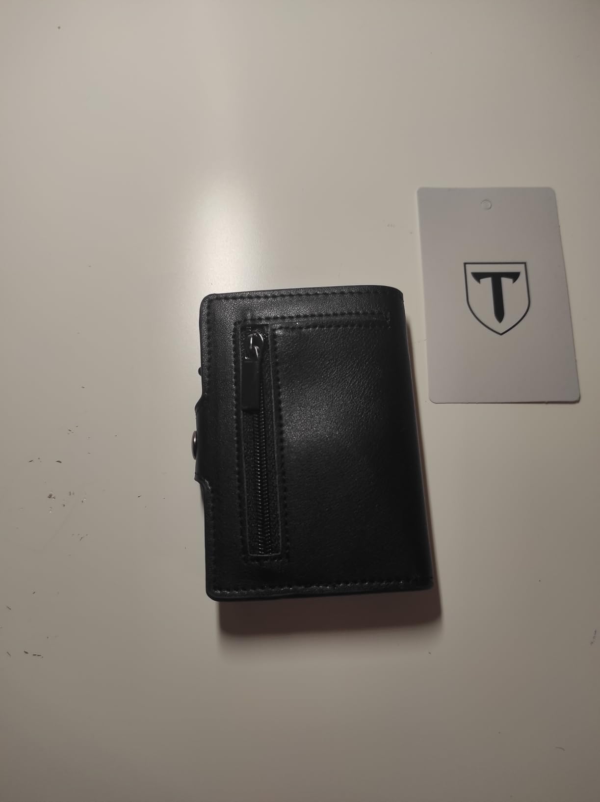 TENBST Card Holder portafoglio slim nero con protezione RFID