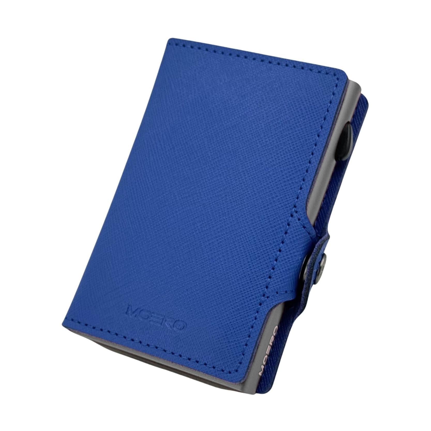 Moero Linea Classic Zip Saffiano portafoglio Blue Shock 4.0 RFID