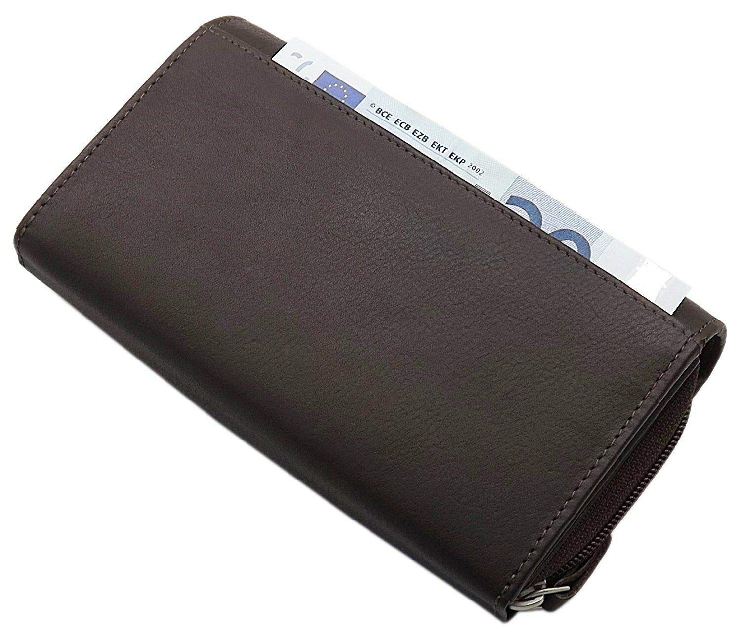 myledershop Damen Geldbörsen Grande portafoglio di pelle per donna portafoglio 5 colori