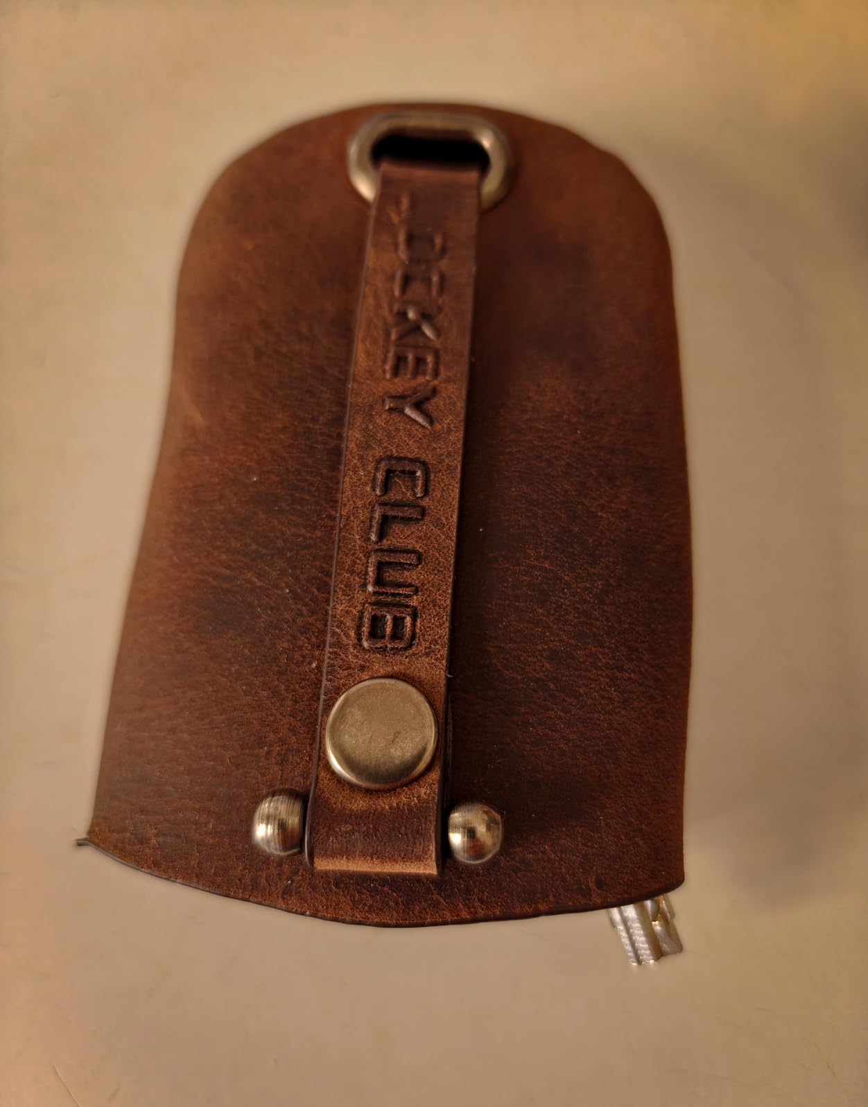 myledershop Schlüsseltaschen Sacchetto chiave in pelle di bufalo Cognac portachiavi con tasca