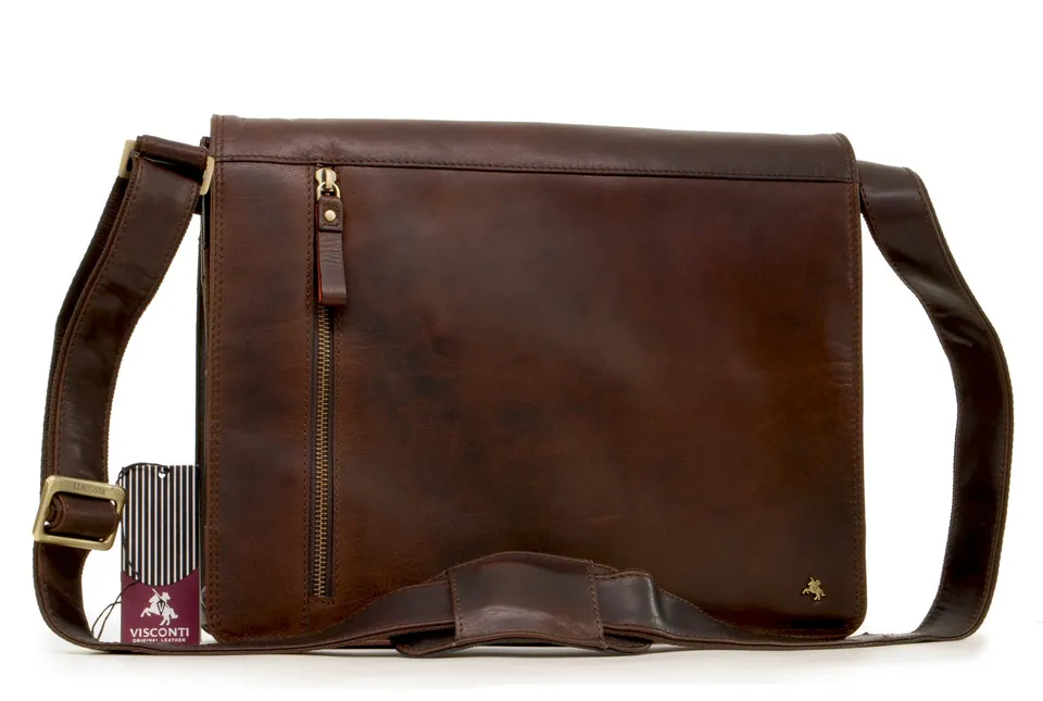 Visconti Hunters Bags ML23 Carter borsa messenger marrone in pelle