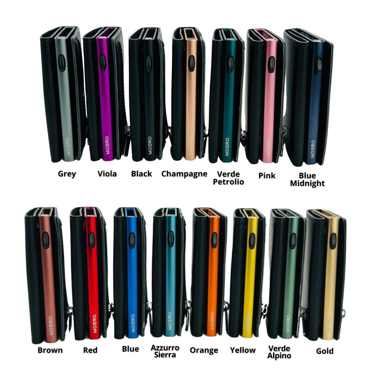 Moero Linea PRO Zip portafoglio nero in vera pelle RFID