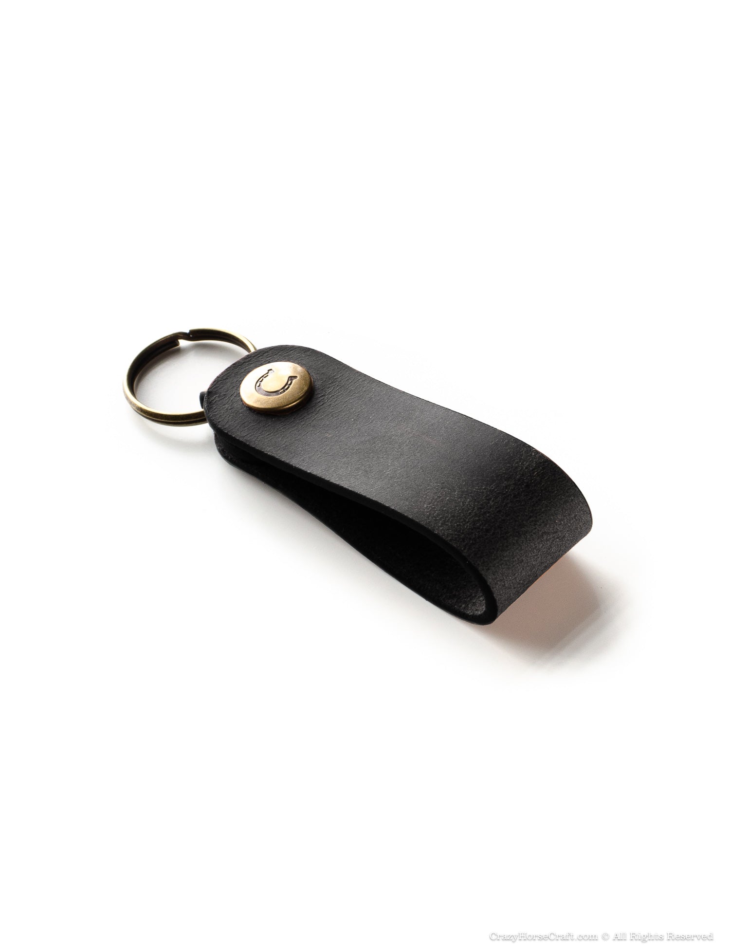 Crazy Horse Craft Key Holders Veg-Tanned Leather Key Fob portachiavi Classic Brown