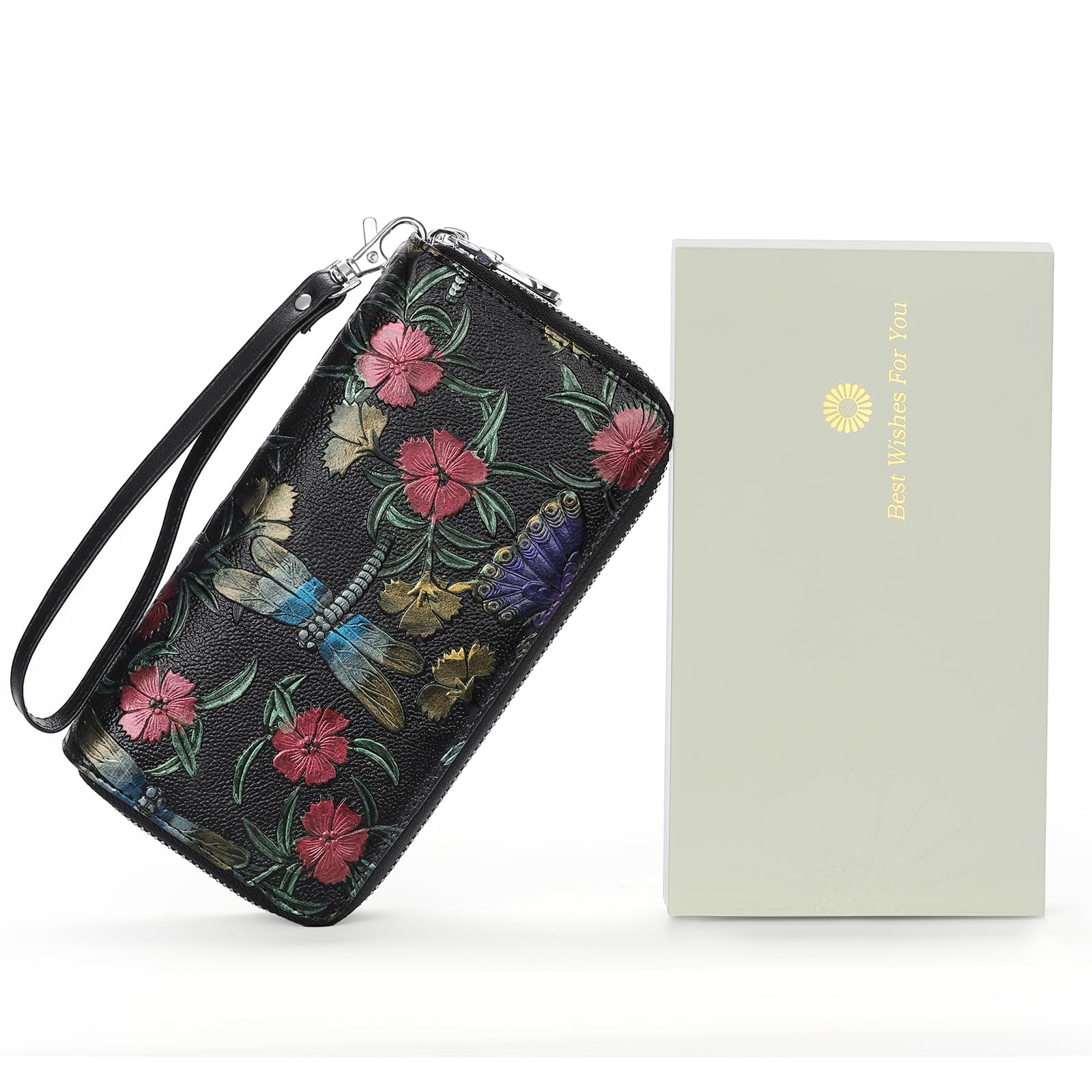 GOIACII WOMEN'S LARGE WALLET portafoglio donna doppia zip RFID