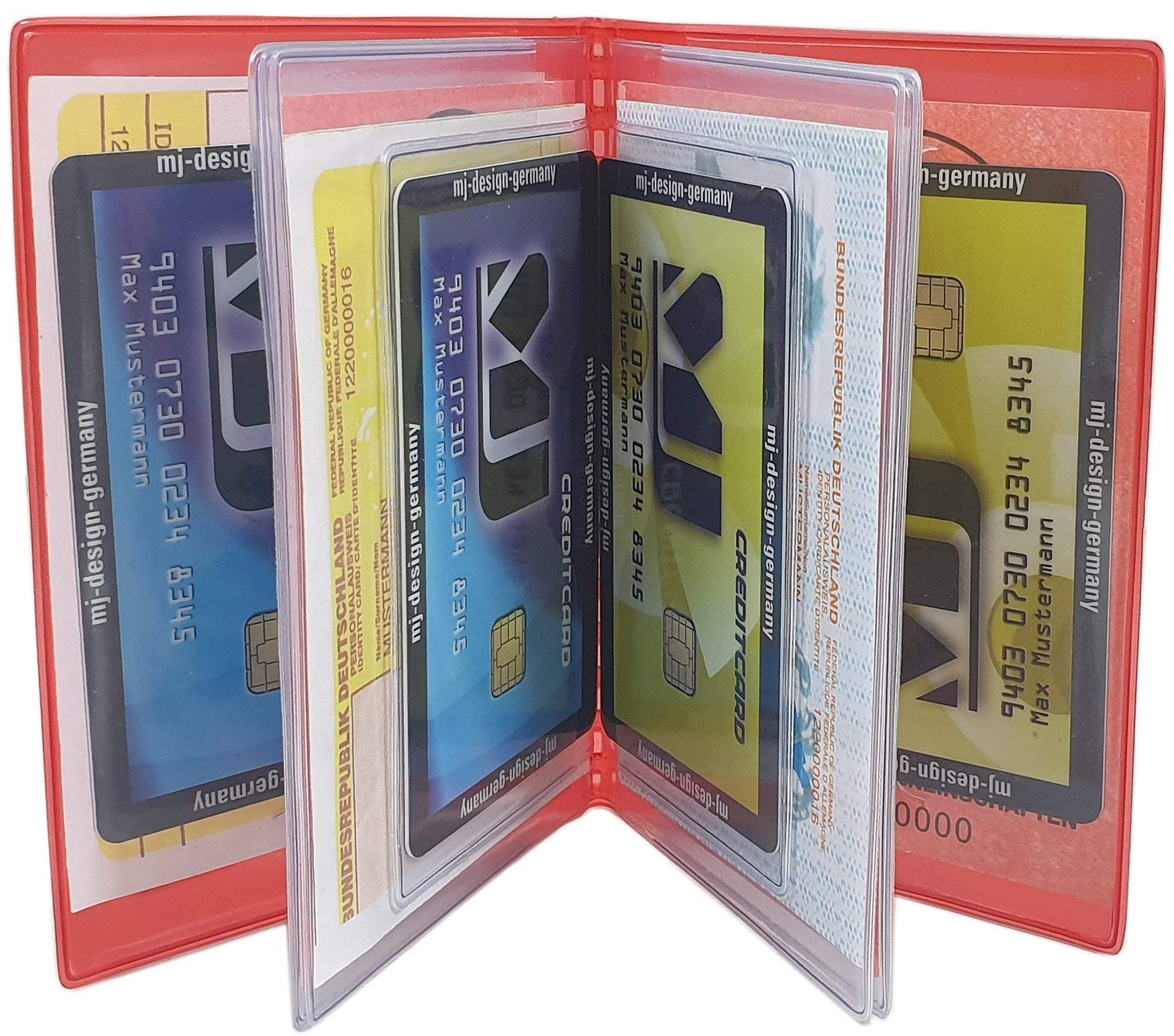 myledershop Karten- und Ausweisetuis MJ-Design-Germany porta badge 12 scomparti trasparente